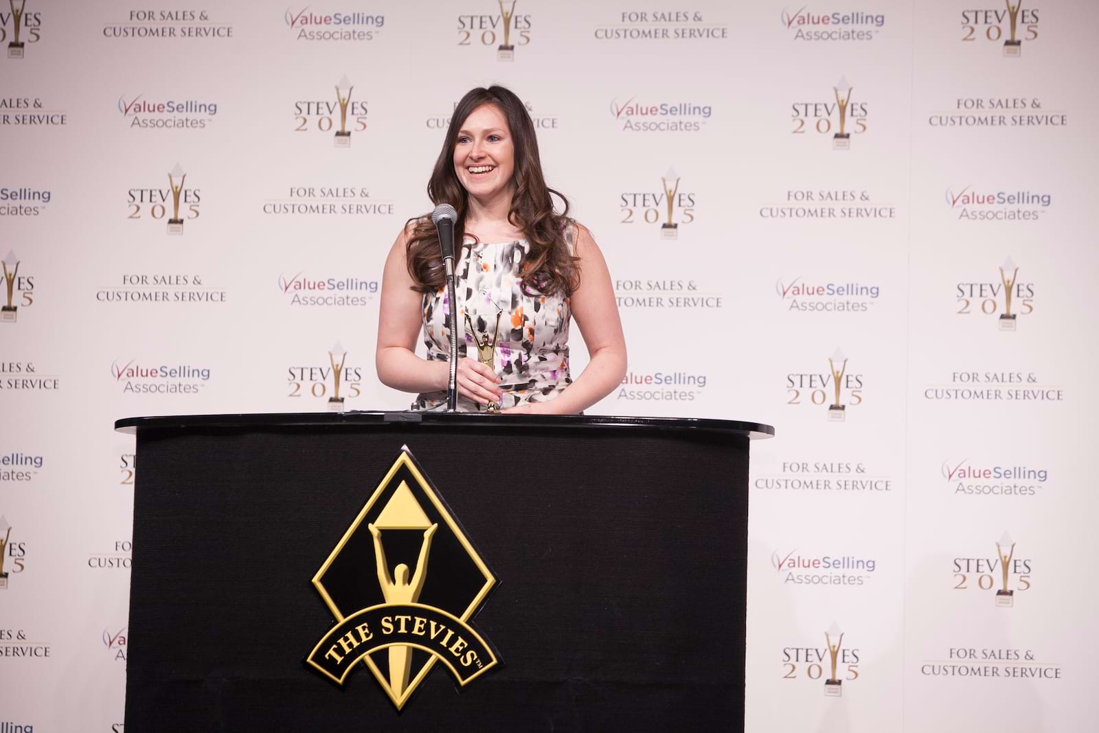 Jo Wimble-Groves picking up the Stevies Awards Ceremony in Las. Vegas